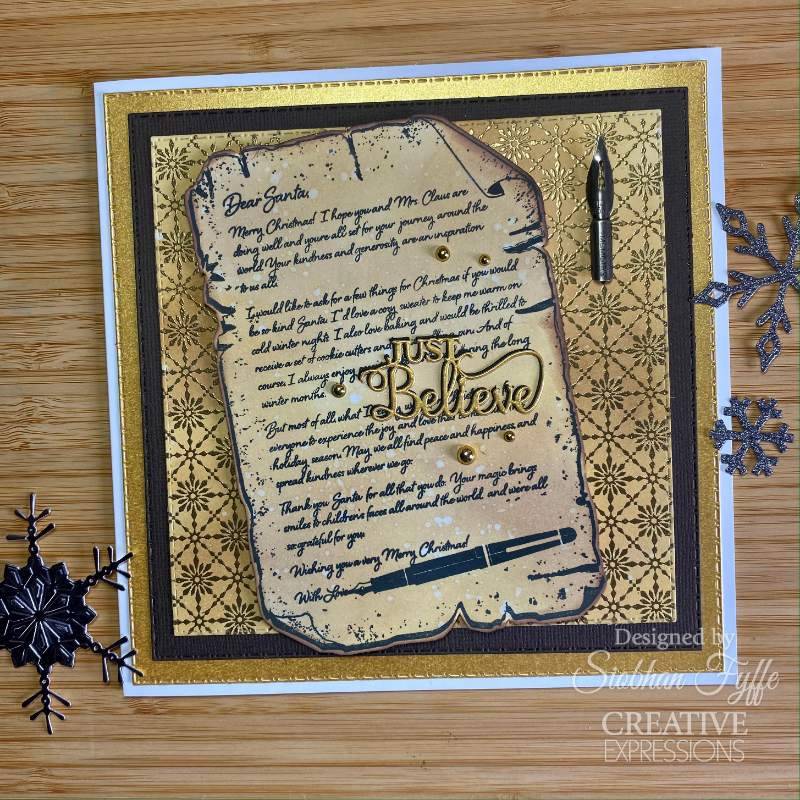 Creative Expressions A6 Pre-Cut Rubber Background Stamp - Letter to Santa*
