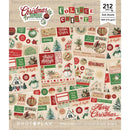 Christmas-themed collage cutouts with various designs on a white background