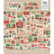 Christmas-themed collage cutouts with various designs on a white background