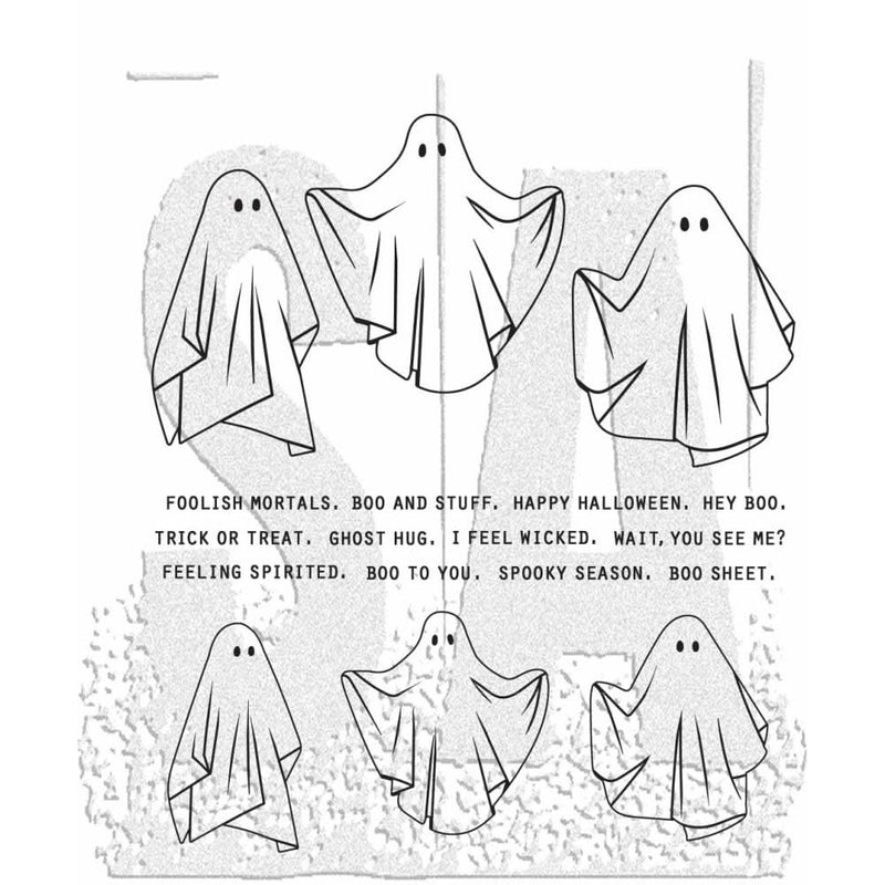 Tim Holtz Cling Stamps 7"X8.5" Spooky Spirits^