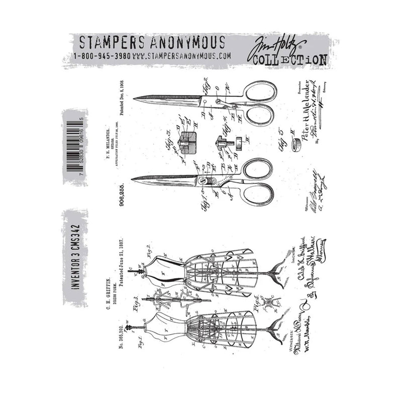 Tim Holtz Cling Stamps 7inch X8.5inch - Inventor