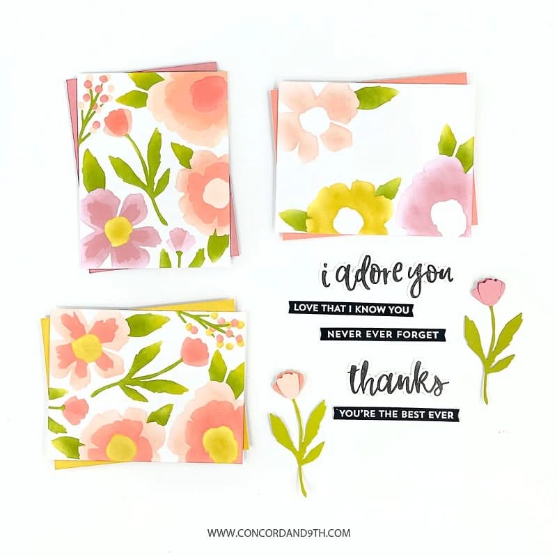 Concord & 9th Clear Stamps 4"X4" Cottage Garden*