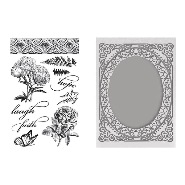 Couture Creations Stamp & 3D Embossing Folder Set - Butterflies & Roses