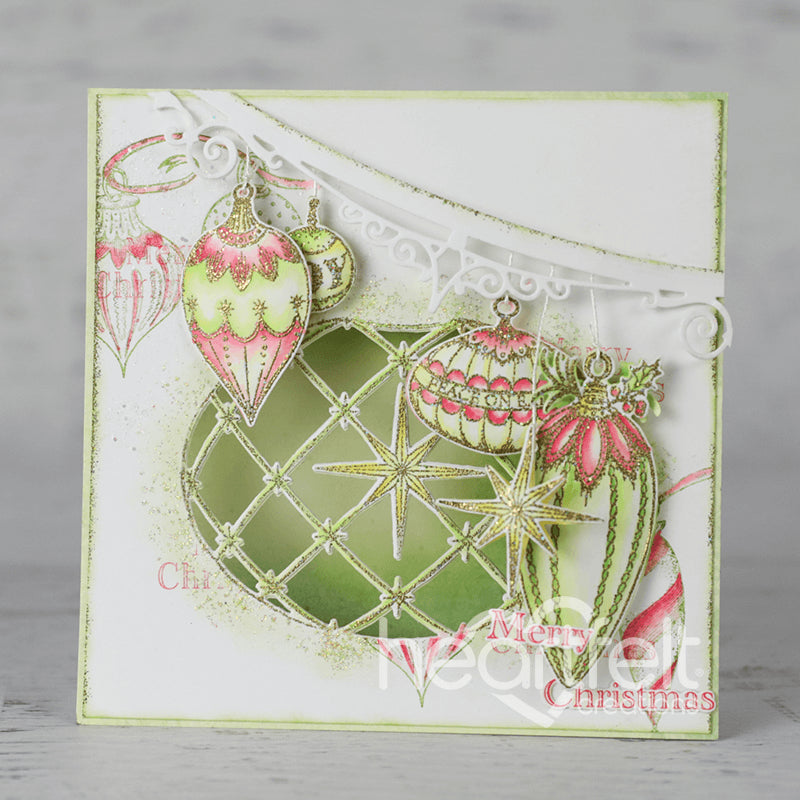 Heartfelt Creations Cling Rubber Stamp Set - Noel Holiday Ornaments
