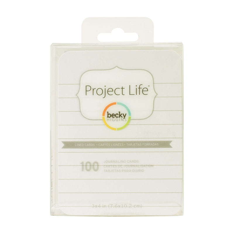 Project Life 3 X 4 inch Textured Cardstock 100 per pack - Lined - Cream*^