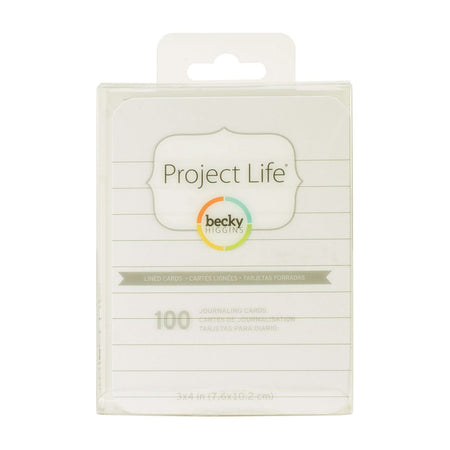 Project Life 3 X 4 inch Textured Cardstock 100 per pack - Lined - Cream*^