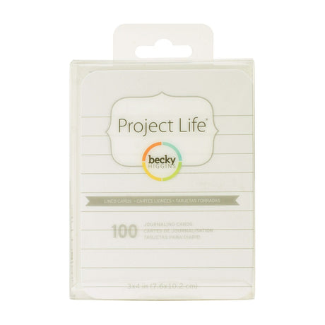Project Life 3 X 4 inch Textured Cardstock 100 per pack - Lined - Cream*^