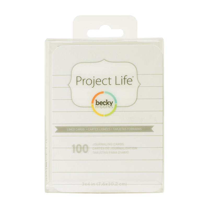 Project Life 3 X 4 inch Textured Cardstock 100 per pack - Lined - Cream*