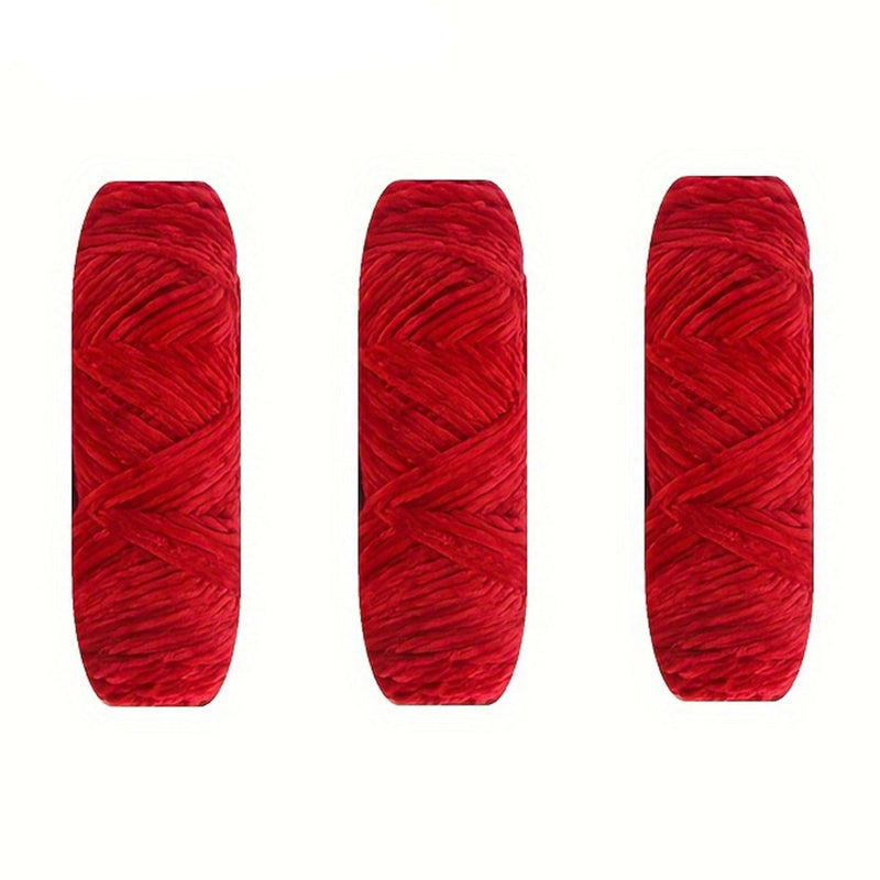 Poppy Crafts Velour Yarn 100g 3 Pack - Crimson