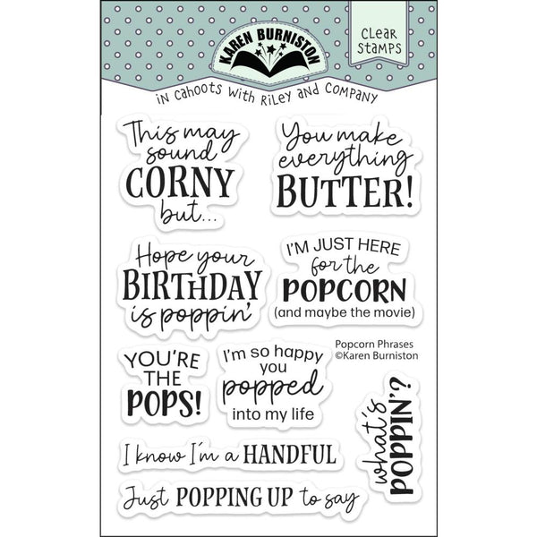 Karen Burniston Clear Stamps 3"x4" Popcorn Phrases