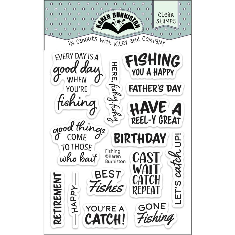 Karen Burniston Clear Stamps 3"x4" Fishing Phrases