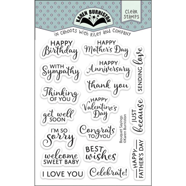 Karen Burniston Clear Stamps 3"x4" Bouquet Sayings