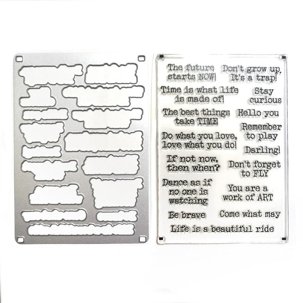 Elizabeth Craft Stamp And Die Set Journal Phrases 4