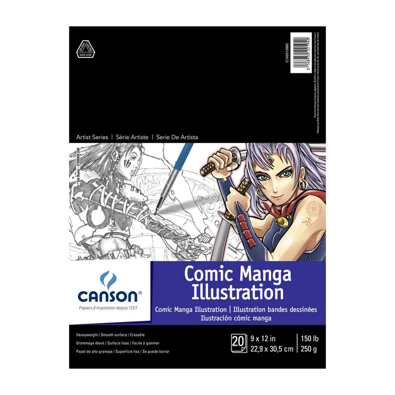 Canson Artist Series Comic Manga Illustration Pad 9"x 12" - 20 Sheets