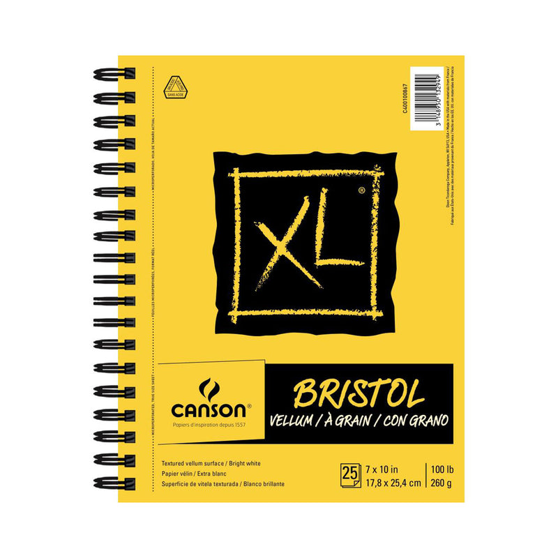 Canson XL Bristol Vellum Pad 7"x 10" Wire Bound - 25 Sheets