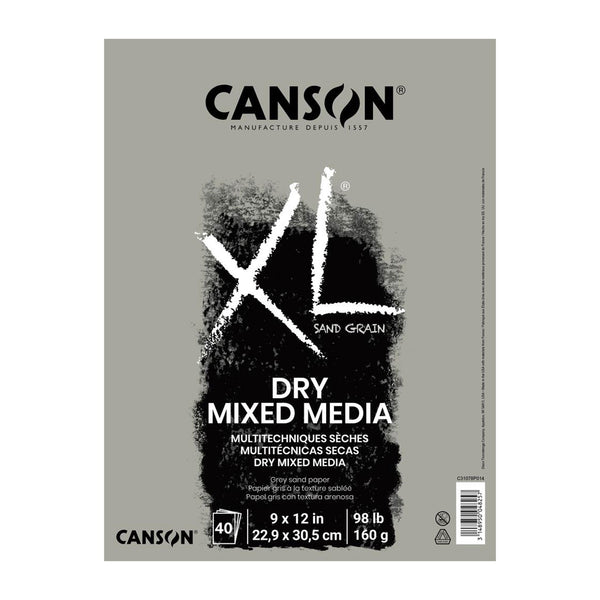 Canson XL Sand Grain Grey Dry Mixed Media Pad 9"x 12" - 40 Sheets