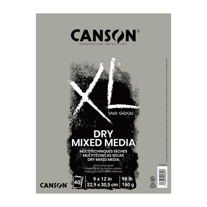 Canson XL Sand Grain Grey Dry Mixed Media Pad 9"x 12" - 40 Sheets