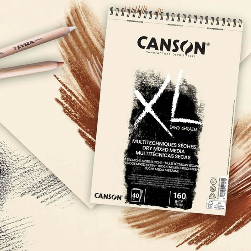 Canson XL Sand Grain Natural Dry Mixed Media Pad 9"x 12" - 40 Sheets