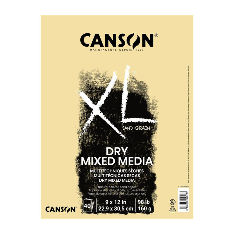 Canson XL Sand Grain Natural Dry Mixed Media Pad 9"x 12" - 40 Sheets