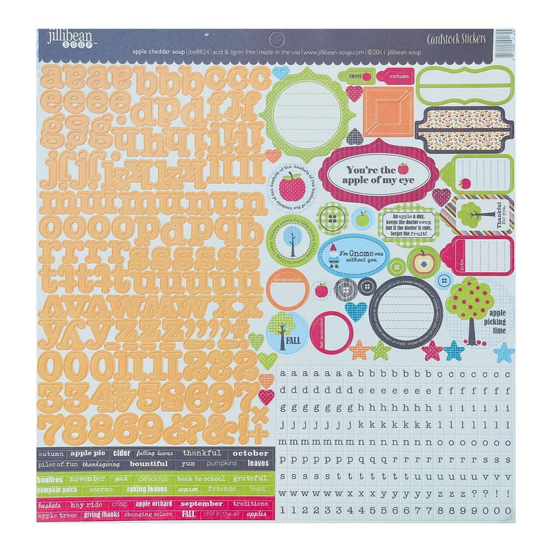 Jillibean Soup 12"x 12" Cardstock Stickers - Apple Cheddar Soup