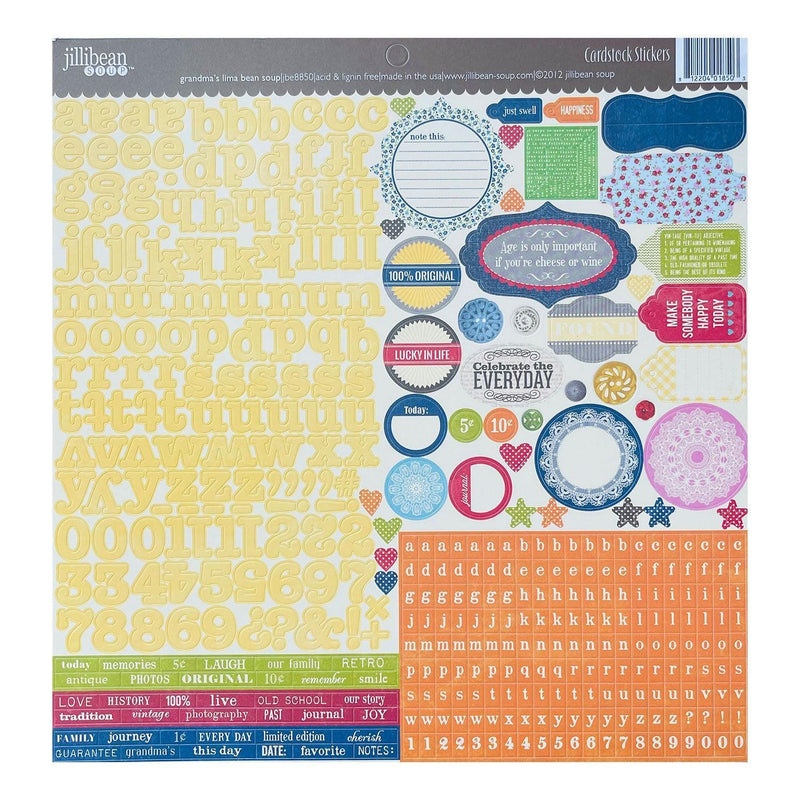 Jillibean Soup 12"x 12" Cardstock Stickers - Grandma's Lima Bean Soup