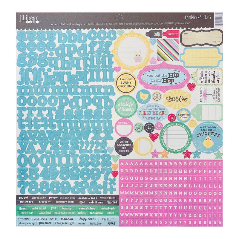Jillibean Soup 12"x 12" Cardstock Stickers - Southern Chicken Dumpling Soup