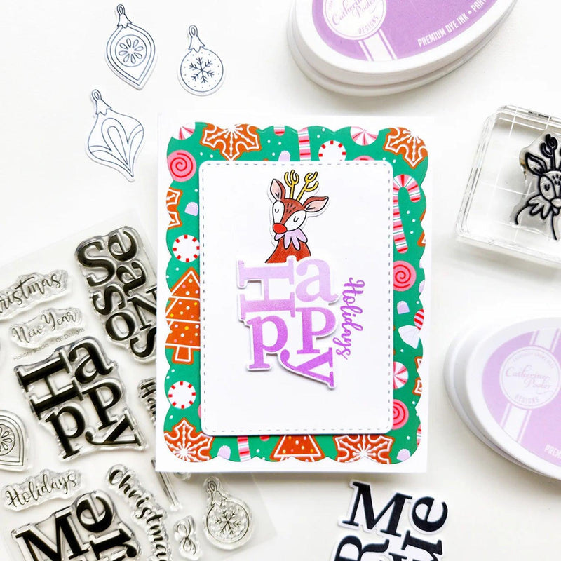 Catherine Pooler Stamp & Die Bundle - Holiday Stacks Sentiments
