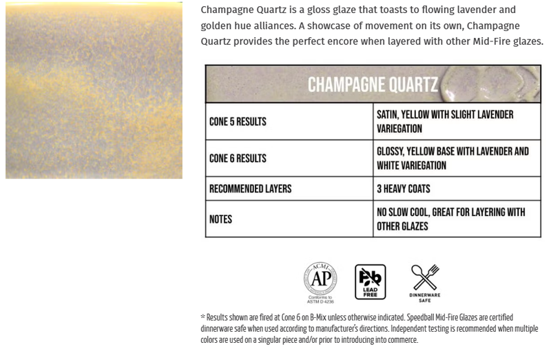 Speedball Mid-Fire Glaze 473ml - Champagne Quartz