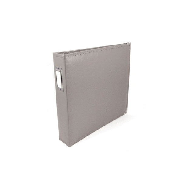 Universal Crafts Classic Leather 12"x12" Three Ring Album - Charcoal Gray