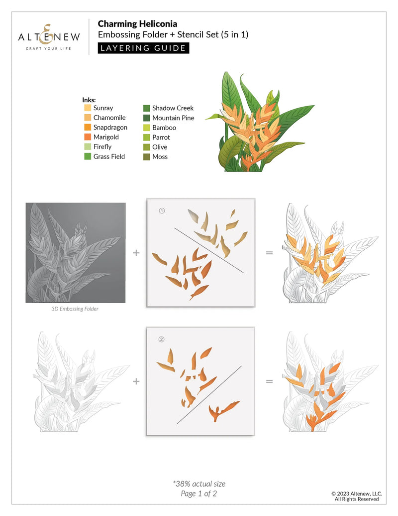 Altenew Charming Heliconia Botanical 3D Embossing Folder*