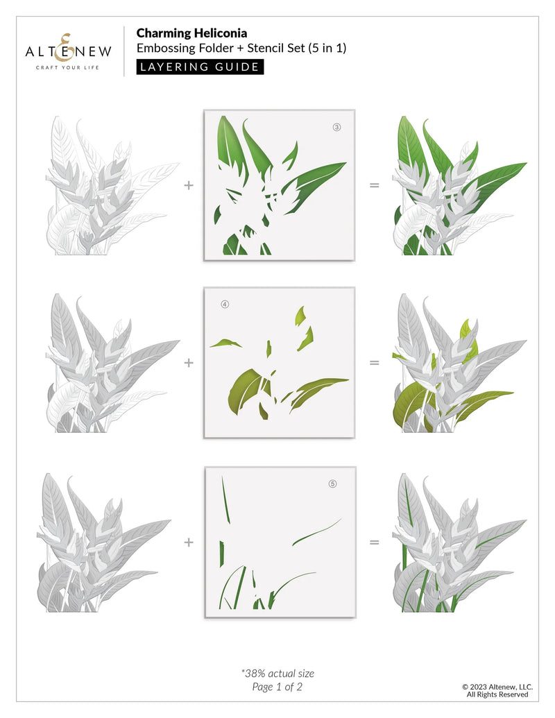 Altenew Charming Heliconia Botanical 3D Embossing Folder