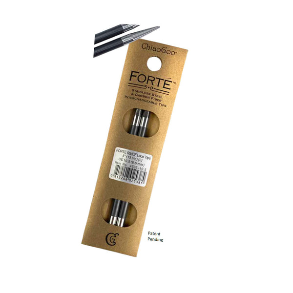 ChiaoGoo FORTÉ SS/CF Lace Tips - 5" (13 cm) [S] US 4 (3.5mm)