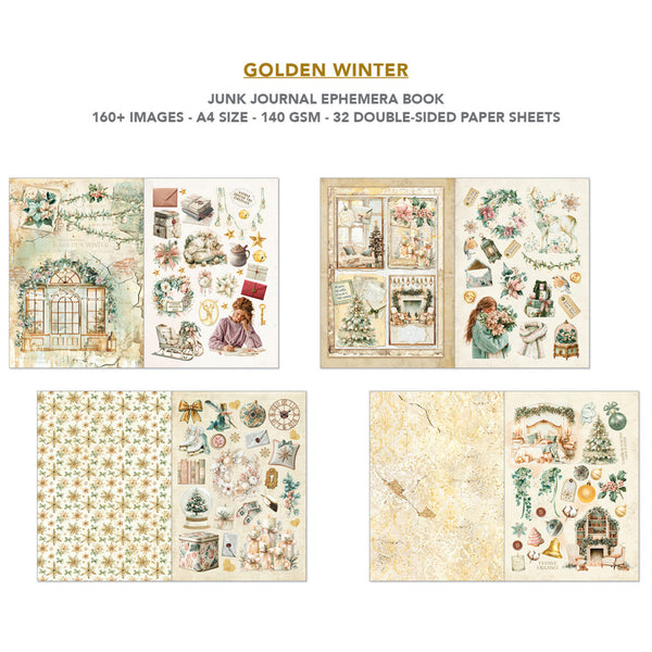 Ciao Bella A4 Junk Journal Ephemera Book - Golden Winter