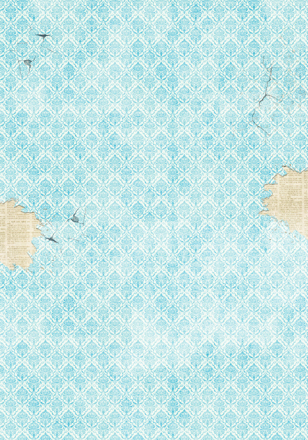 Patterned paper with blue and beige design