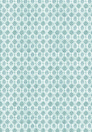 Patterned paper with geometric design in teal on a white background