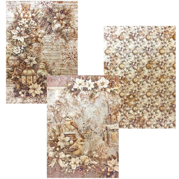 Ciao Bella A4 Deluxe Paper Pearl Copper & Vellum Dual Pack - Winter Season