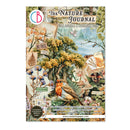 The Nature Journal scrapbooking paper pack by Cleo Bell Paper, featuring a vintage forest collage design with a robin, ferns, leaves, and handwritten notes.