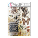 Decorative paper pack with vintage design elements including a typewriter, flowers, and butterflies on a beige background.