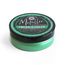 A 50ml round tin of Metallic Gilding Polish in Emerald Green, featuring a black lid with a green and white label, set against a plain white background.