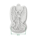 White angel-shaped silicone mold with a detailed winged angel figure, shown on a white background with a green dimension marker indicating 68mm width and a small BSD logo at the top.