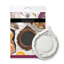Organic Dreamers Regency Crest Frame Silicone Mould, showing the retail packaging and the white silicone mold itself on a clean white background.