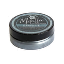 A 50ml round metal tin of Metallic Gilding Polish in Graphite, featuring a black lid with a silver and black label, set against a plain white background.
