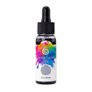 A small bottle of Cricut Ink water-based ink in the color 'Cold Steel', featuring a black dropper cap and a colorful paint-splatter label with a gray color swatch.