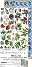 Packaging of 'All Leaves' craft supplies with various leaf designs.