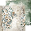 Decorative floral design with lace on a textured background