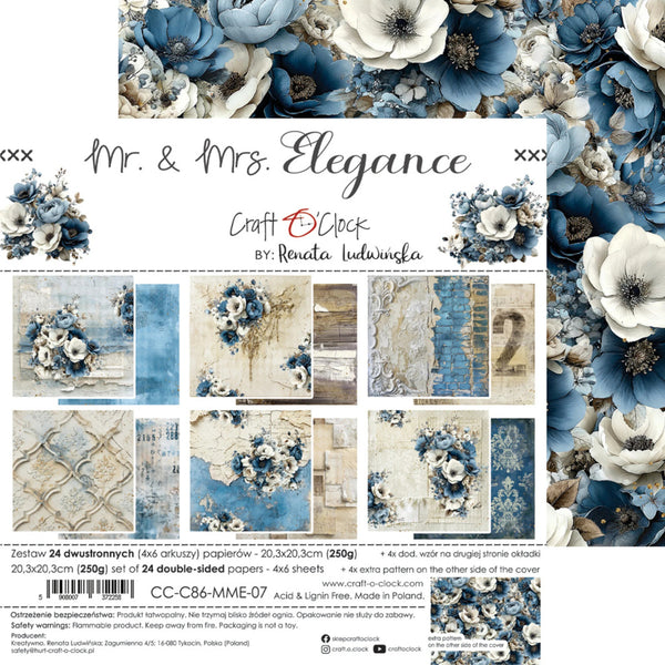 A product cover for a scrapbooking paper pack titled 'Mr. & Mrs.