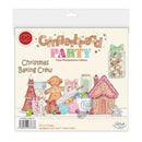 Gingerbread Party Christmas Baking Crew clear photopolymer stamps in retail packaging, featuring colorful illustrations of gingerbread houses, a gingerbread man, and festive baking elements.