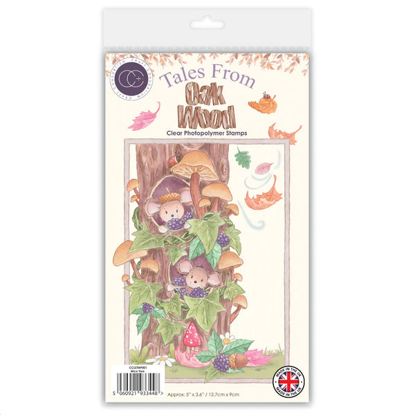 Craft Consortium Photopolymer Stamp set Mice Tree, Tales From Oak Wood