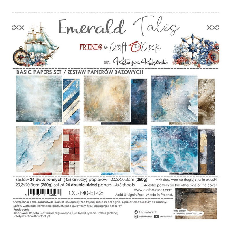 Craft O'Clock Emerald Tales 8"x8" Basic Papers Set