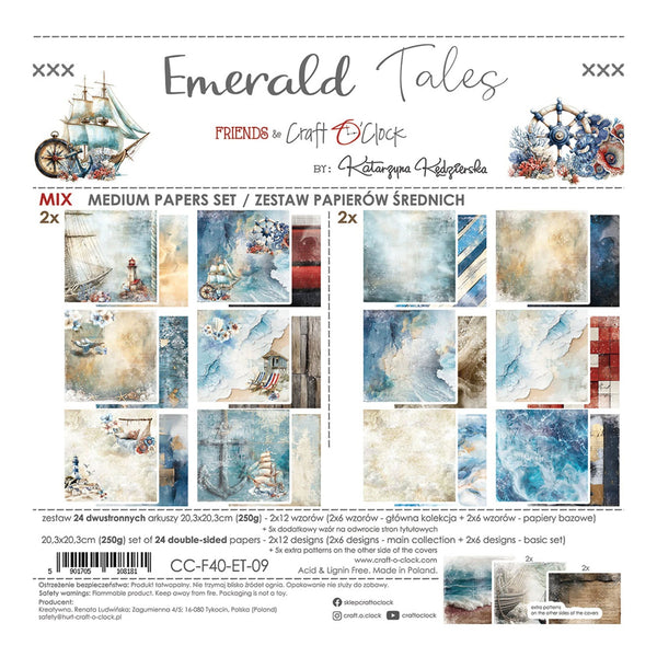 Craft O'Clock Emerald Tales 8"x8" Medium Papers Set